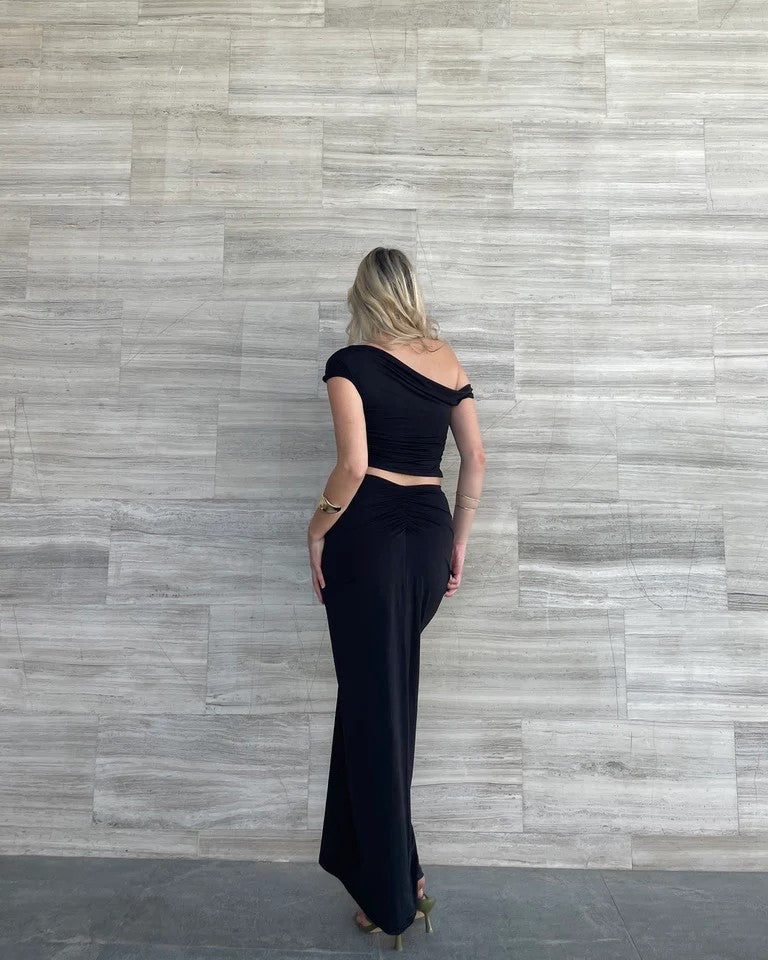 Byblos Top & Skirt Set Black