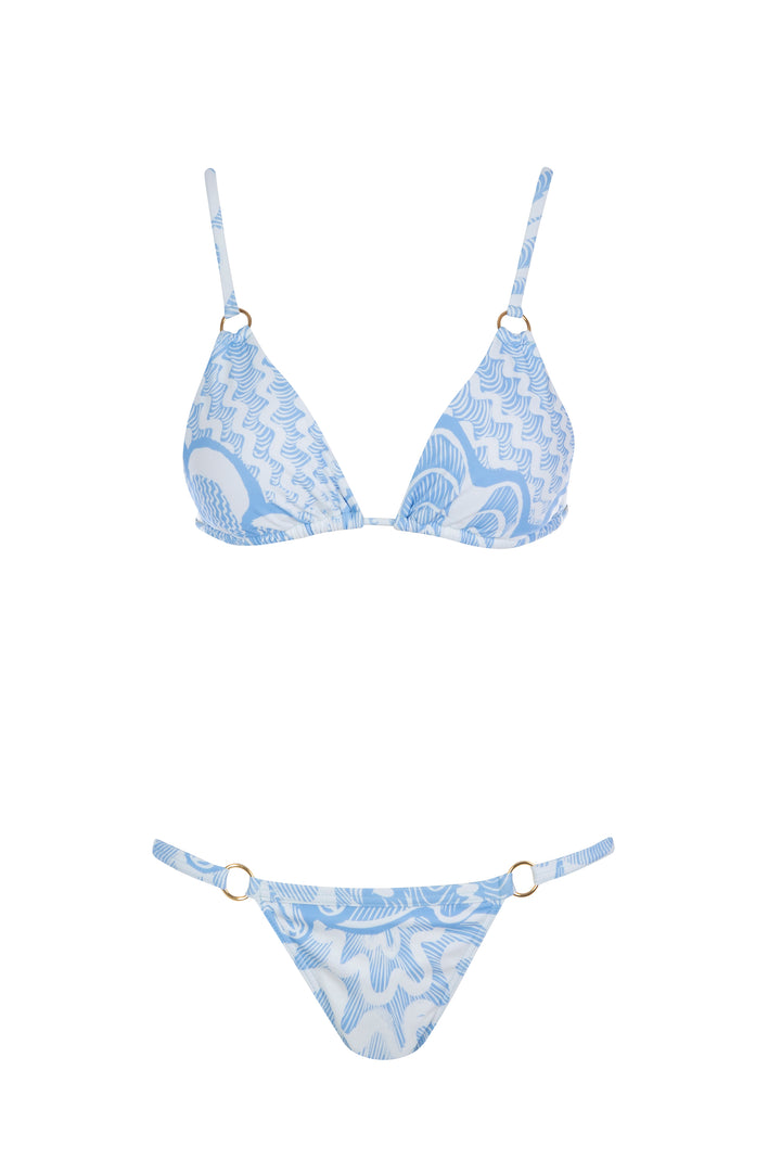 Havana Bikini Bottom Blue Abstract Shells