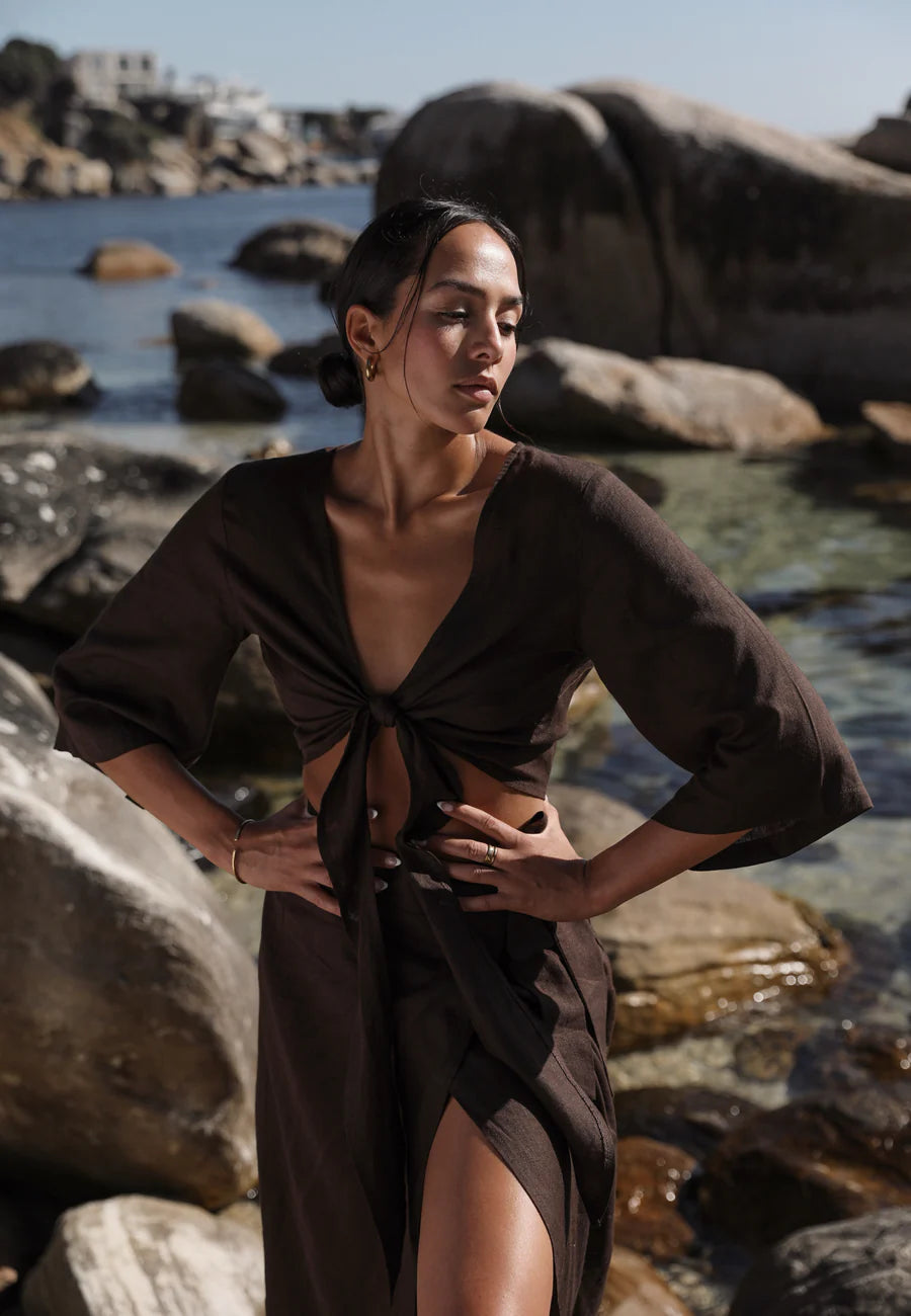 The Wrap Top Brown