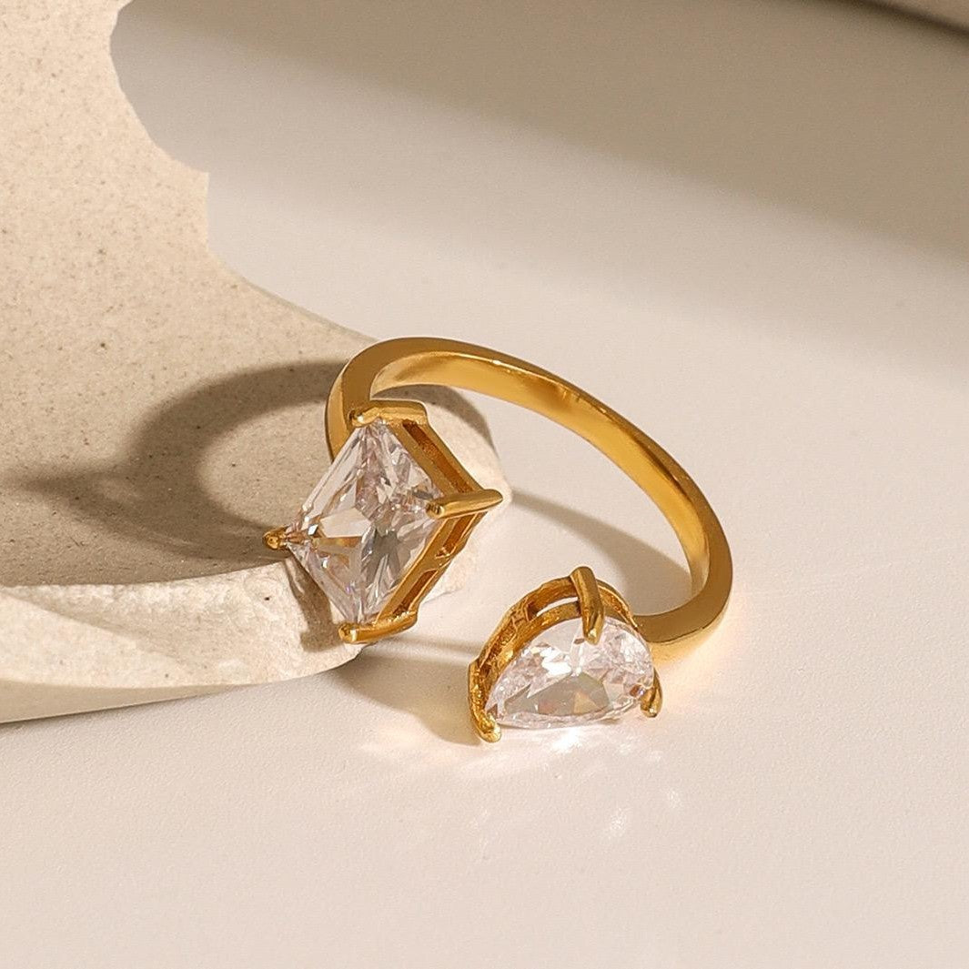 Moonlit Duo 18k Plated Gold Ring