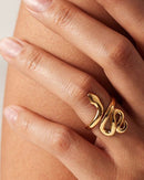 Serpent's Spiral 18k Plated Ring