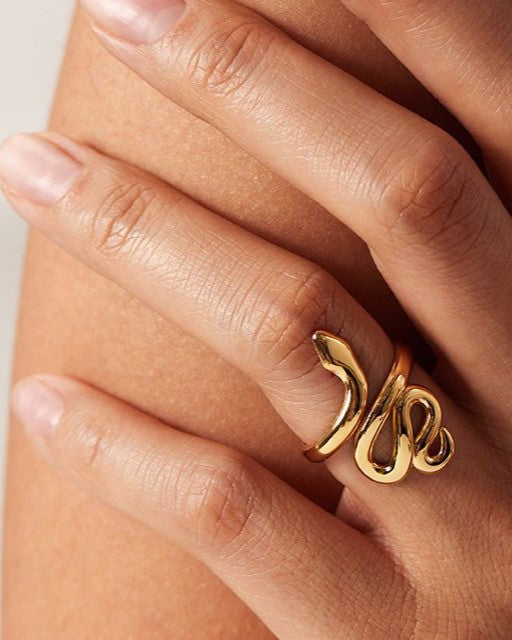 Serpent's Spiral 18k Plated Ring