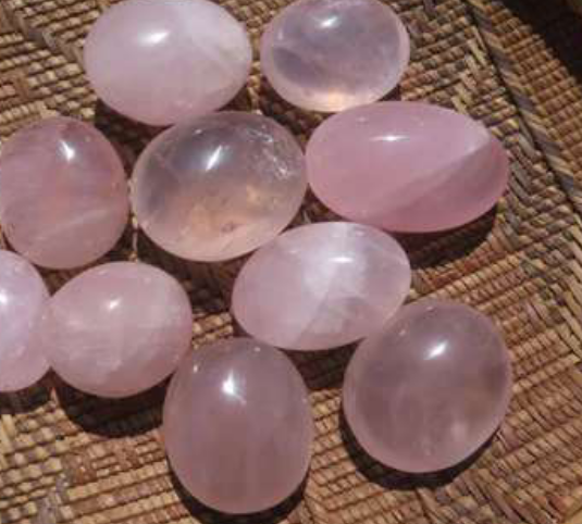 Polished Pink Rose Quartz Palm Stone
