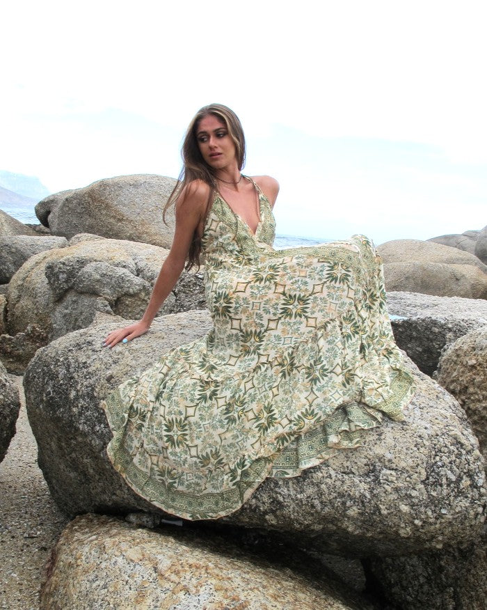 Jaipur Maxi Dress Green Leaf