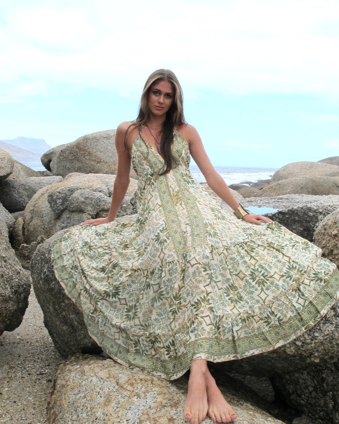 Jaipur Maxi Dress Green Leaf