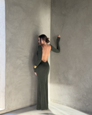 Isola Backless Maxi Dress Olive