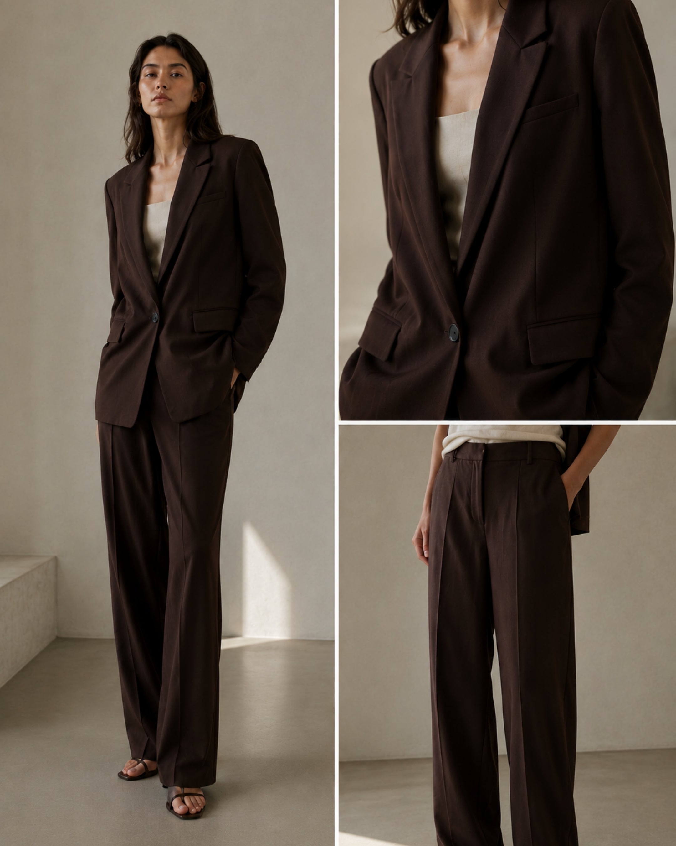 Cocoa Command Tailored Pants  Brown