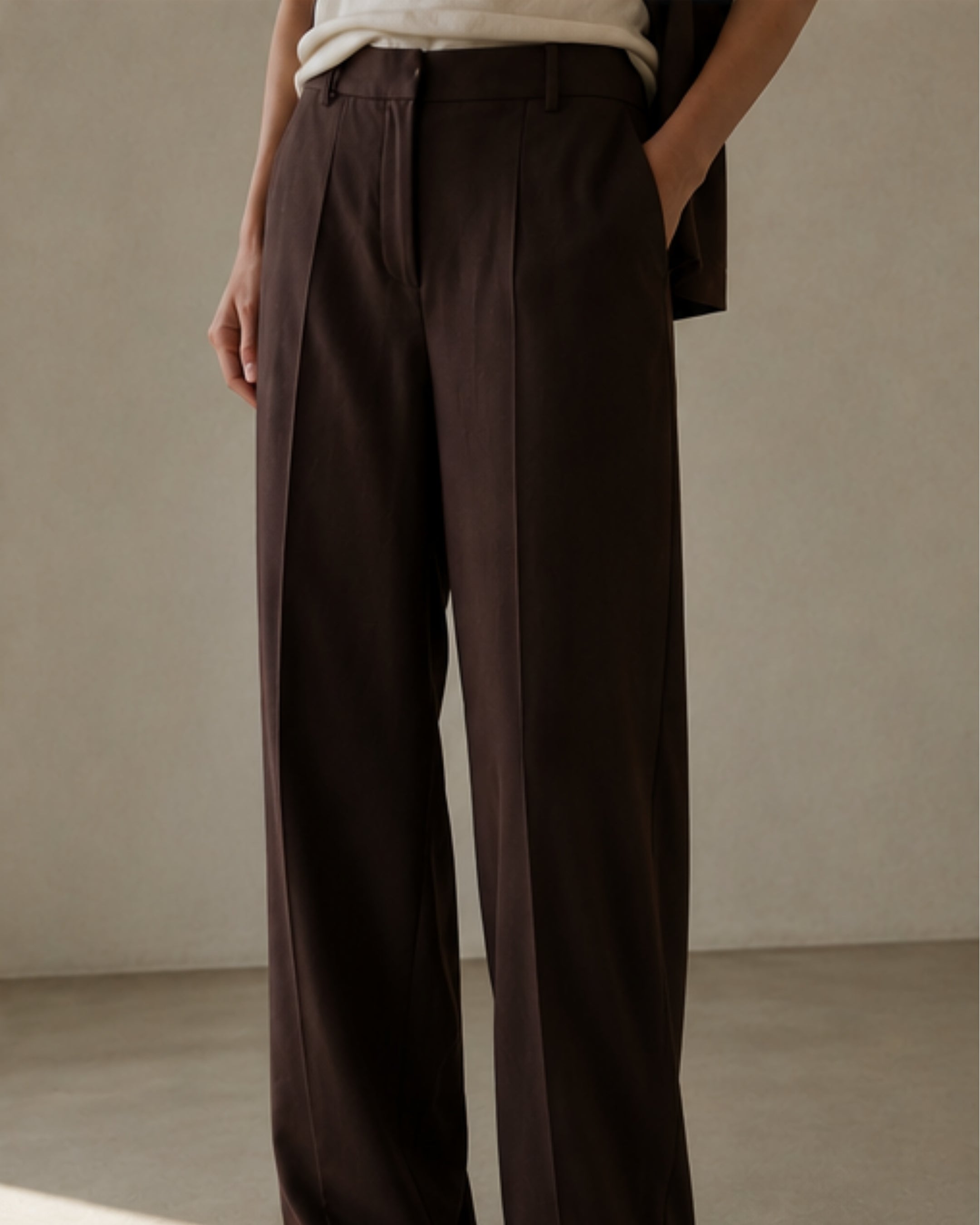 Cocoa Command Tailored Pants  Brown