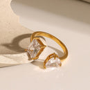 Moonlit Duo 18k Plated Gold Ring