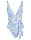 Amara One Piece Blue Abstract Shells