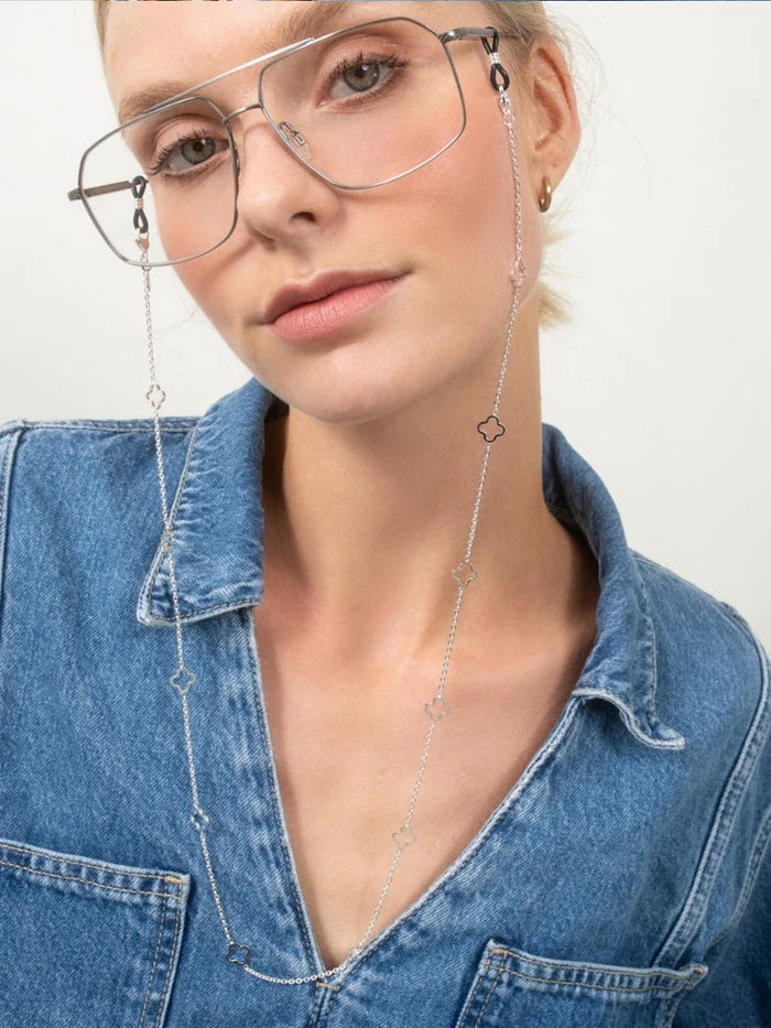 Ruby Air Silver Glasses Chain