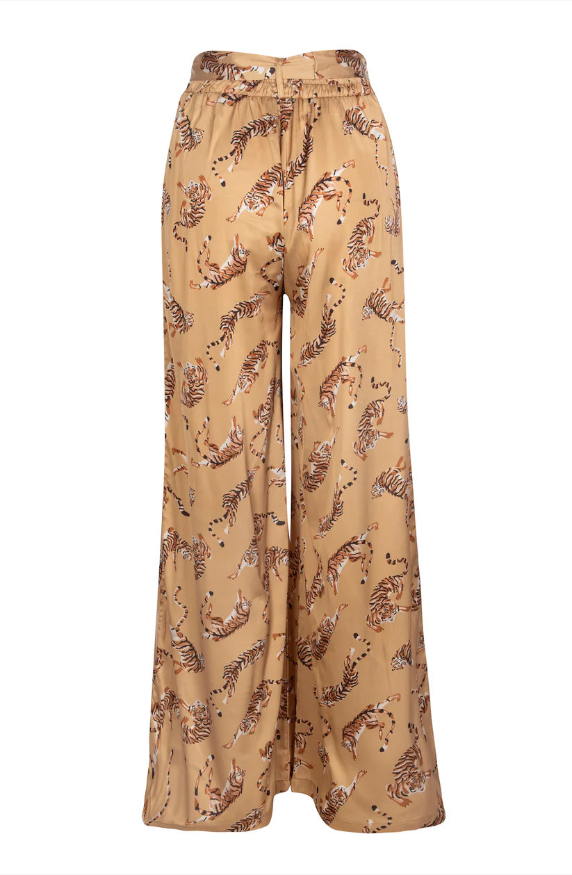 Gold Tiger Palazzo Pants