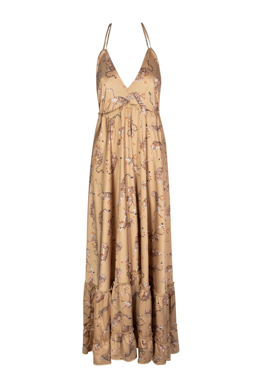 St Tropez Dress Gold Tiger