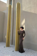 Isola Backless Maxi Dress Cocoa