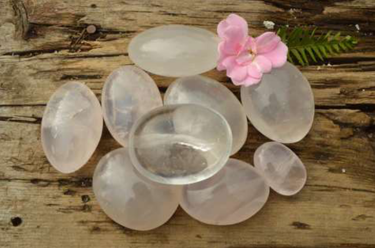 Polished Mixed Girasol Pearl and Rose Girasol Gallets