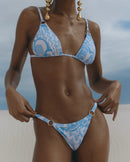 Havana Bikini Top Blue Abstract Shells