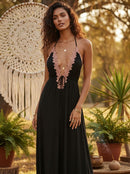Leela Dress Black With Lace