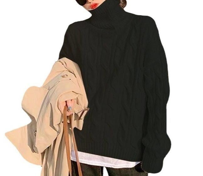 Snow Bound Polo Neck Knit Black