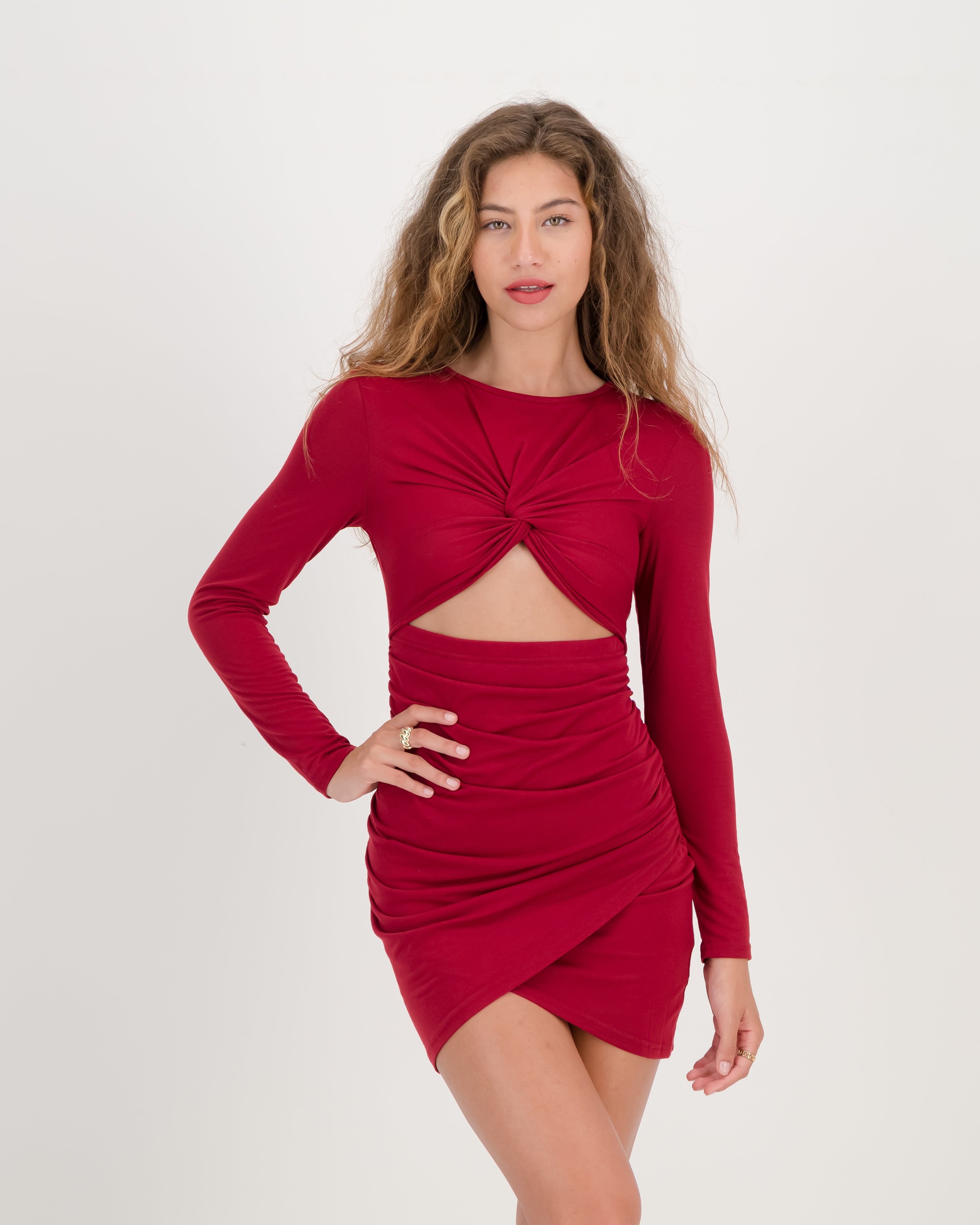Knot Now Mini Dress/Red