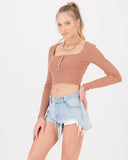 Pressed Square Neck Crop Mocha