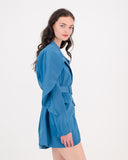 Boss Babe Belted Coat Blue