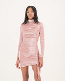 Own The Night Velvet Dress Baby Pink