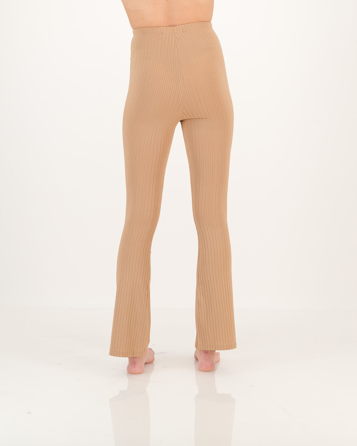Ribbed Flare Pants/Nude