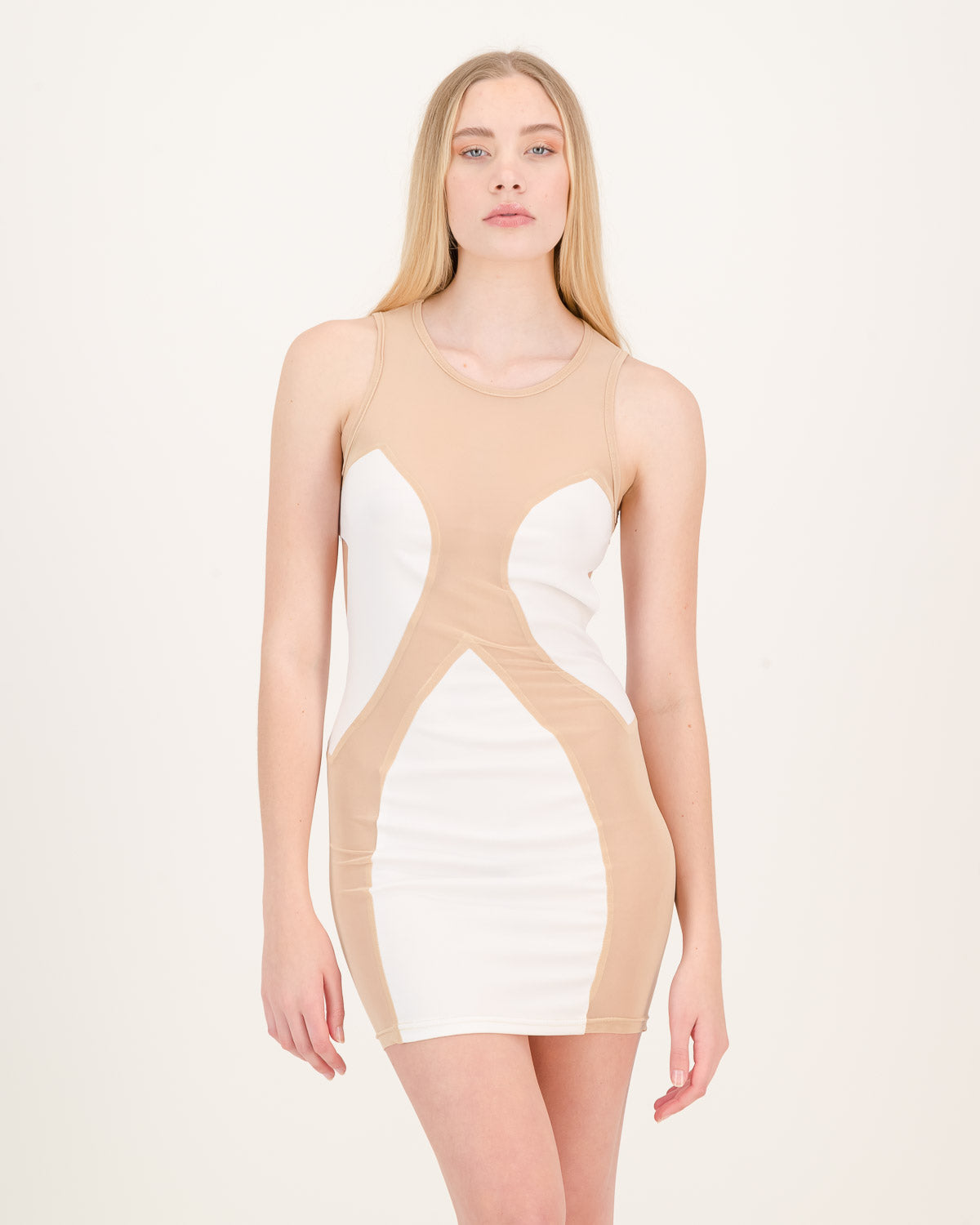 Optical Illusion Dress White