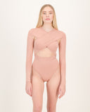 Open Heart Bodysuit/ Nude