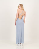 Ribbed Exposure Maxi Dress Blue