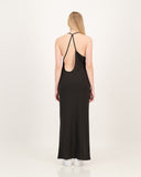 Ribbed Exposure Maxi Dress Black