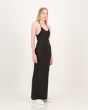 Ribbed Exposure Maxi Dress Black