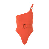 O-Ring Belted Swimsuit Orange