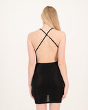Party Starter V Cut Dress Black