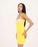 Candy Button Dress Yellow