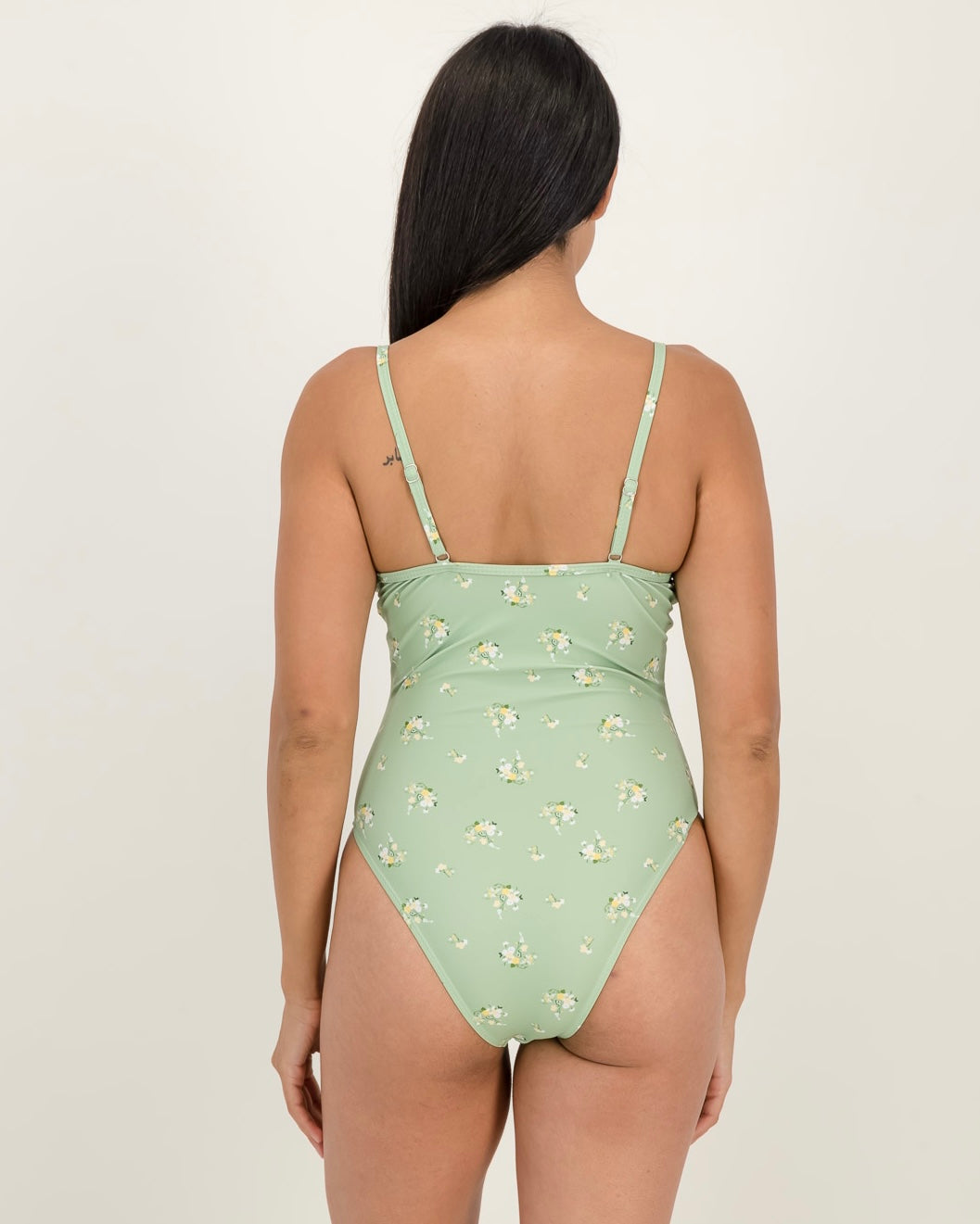 Floral One Piece Swimsuit Green